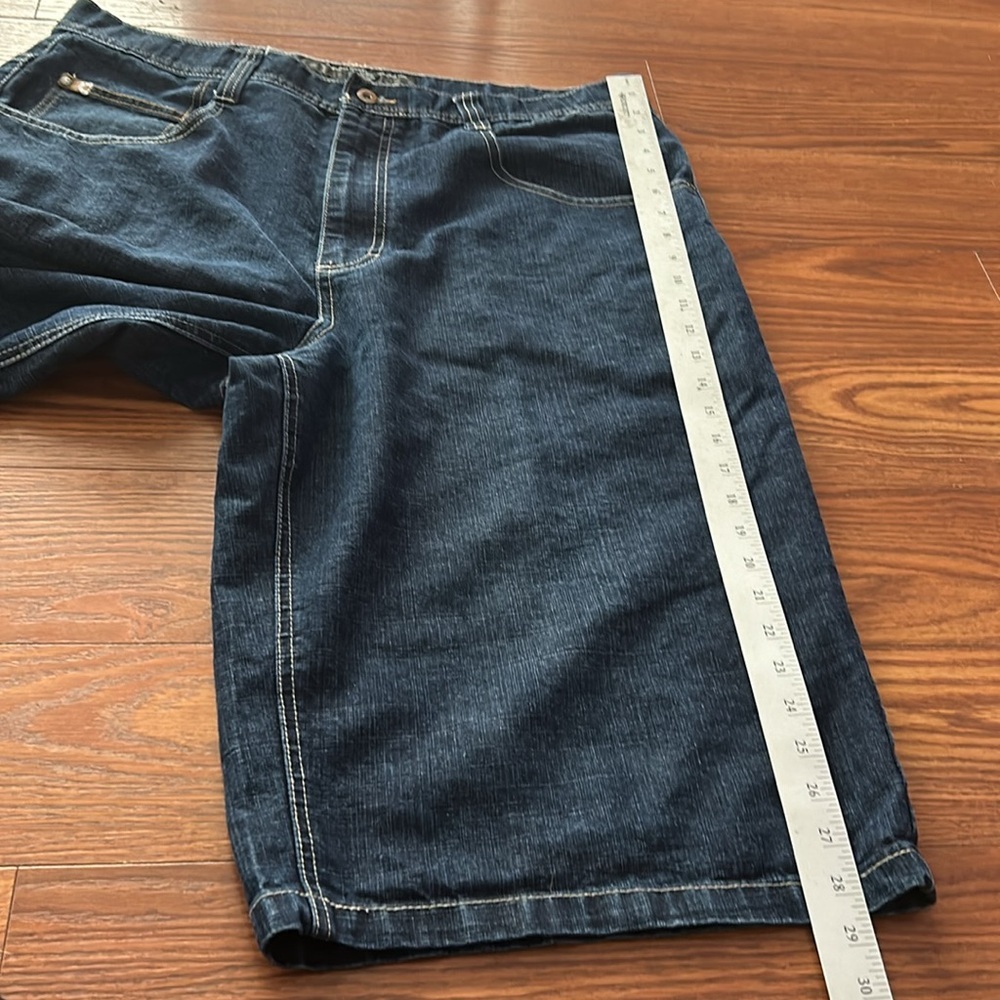 Vintage Y2K Baggy SouthPole Dark Jorts Gold Embroidered Pocket Old Label Sz 40 - Picture 11 of 12